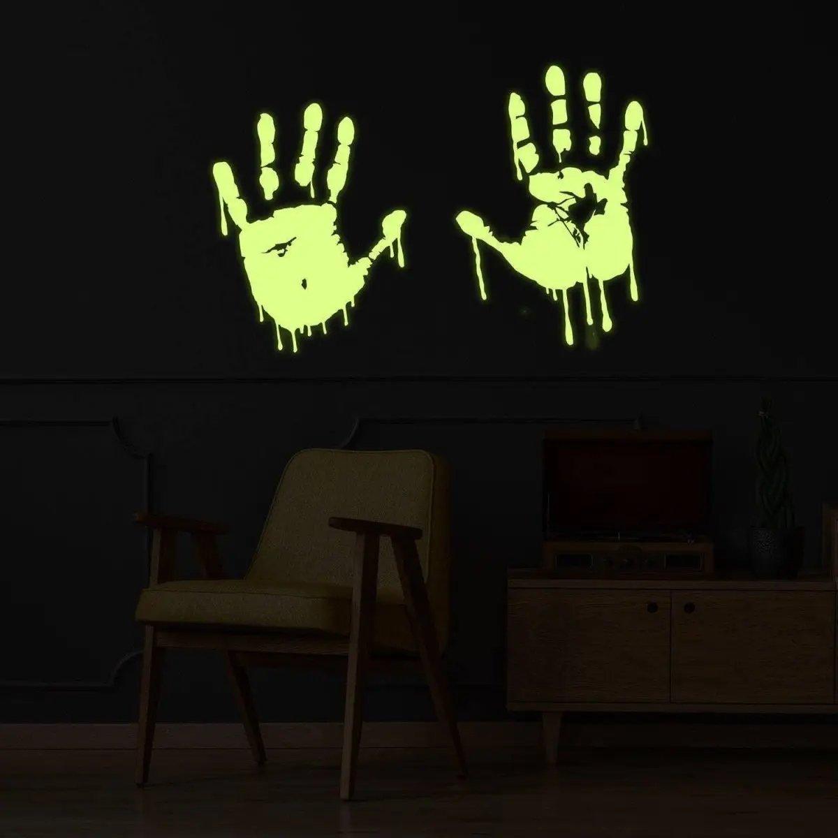 Glowing Zombie Blood Wall Decal - Luminous Horror Themed Stickers for Room Decor - Decords