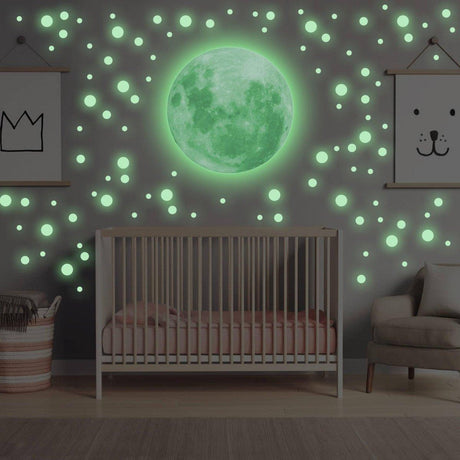 Glowing Celestial Night Sky Wall Decal - Luminous Space Theme Stickers - Decords